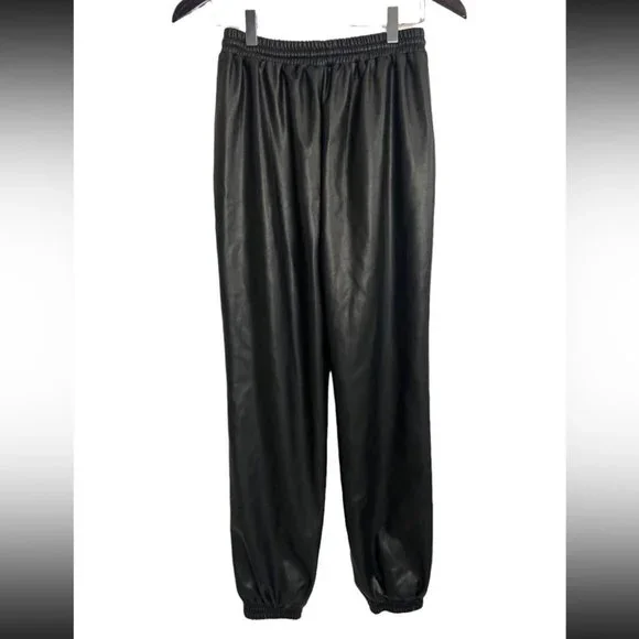Revolve h ours Milo Faux Leather Black Jogger Pants Pants Jumpsuits